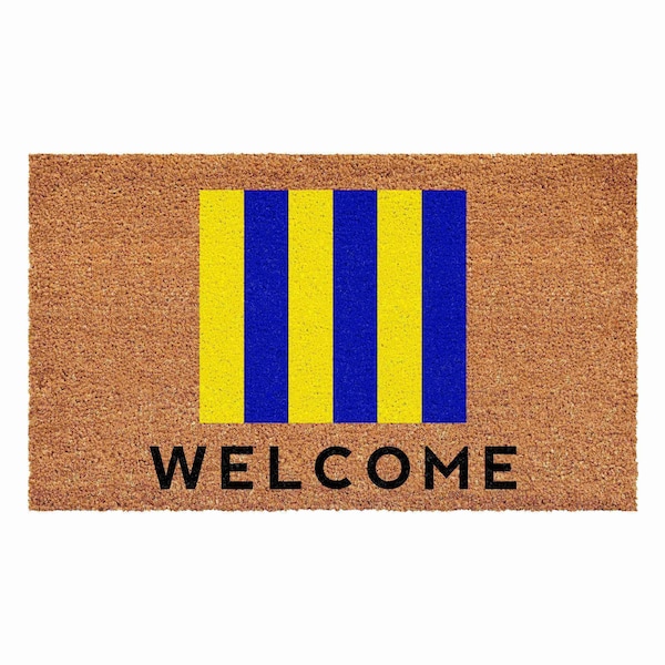 Calloway Mills Personalized Door Mat, Blue, Yellow, Black, Natural, 24 in W x 36 in L 108122436G - main